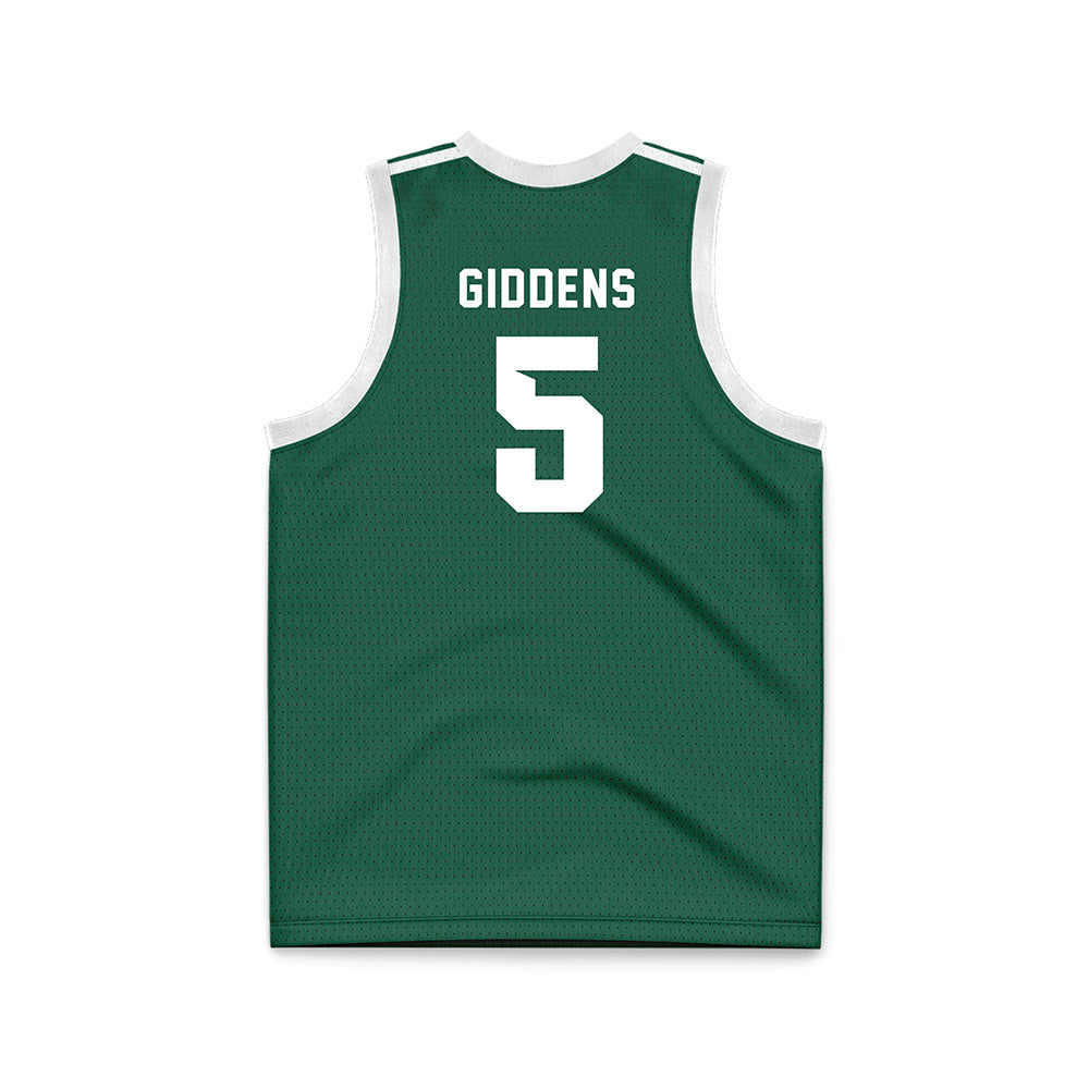 Cleveland State - NCAA Men's Basketball : David Giddens - Green Basketball Jersey-1