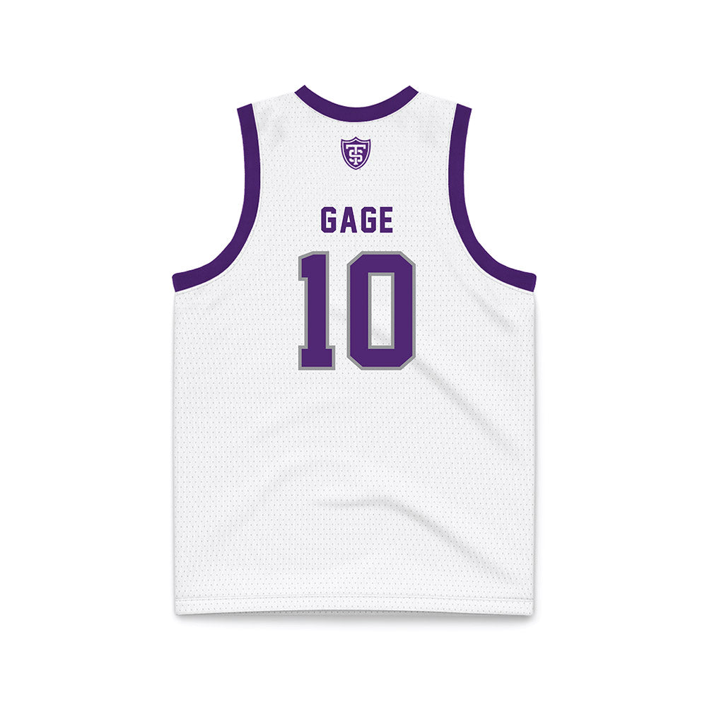UST - NCAA Women's Basketball : Savannah Gage - White Basketball Jersey-1
