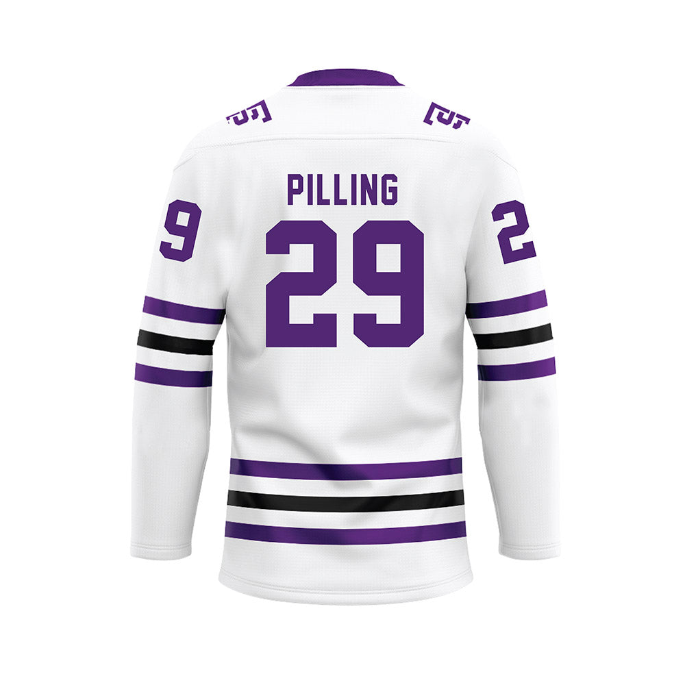 UST - NCAA Men's Ice Hockey : Nathan Pilling - White Hockey Jersey-1