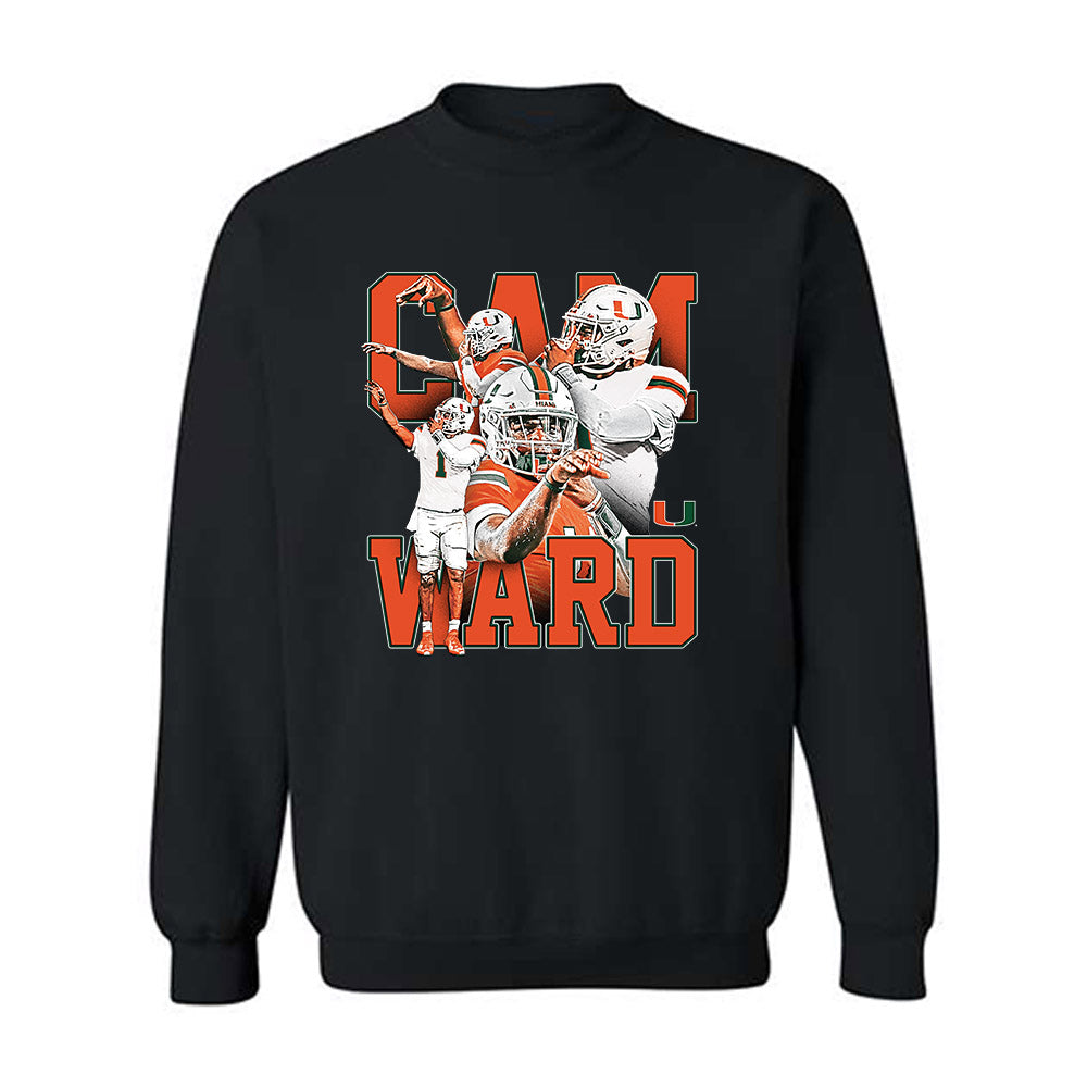 Miami - NCAA Football : Cam Ward - Player Collage Crewneck Sweatshirt-0
