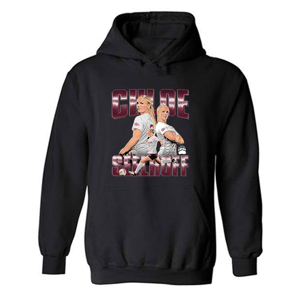 Montana - NCAA Women's Soccer : Chloe Seelhoff - Player Collage Hooded Sweatshirt-0