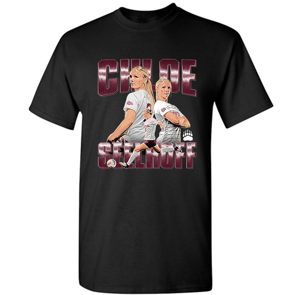 Montana - NCAA Women's Soccer : Chloe Seelhoff - Player Collage T-Shirt-0