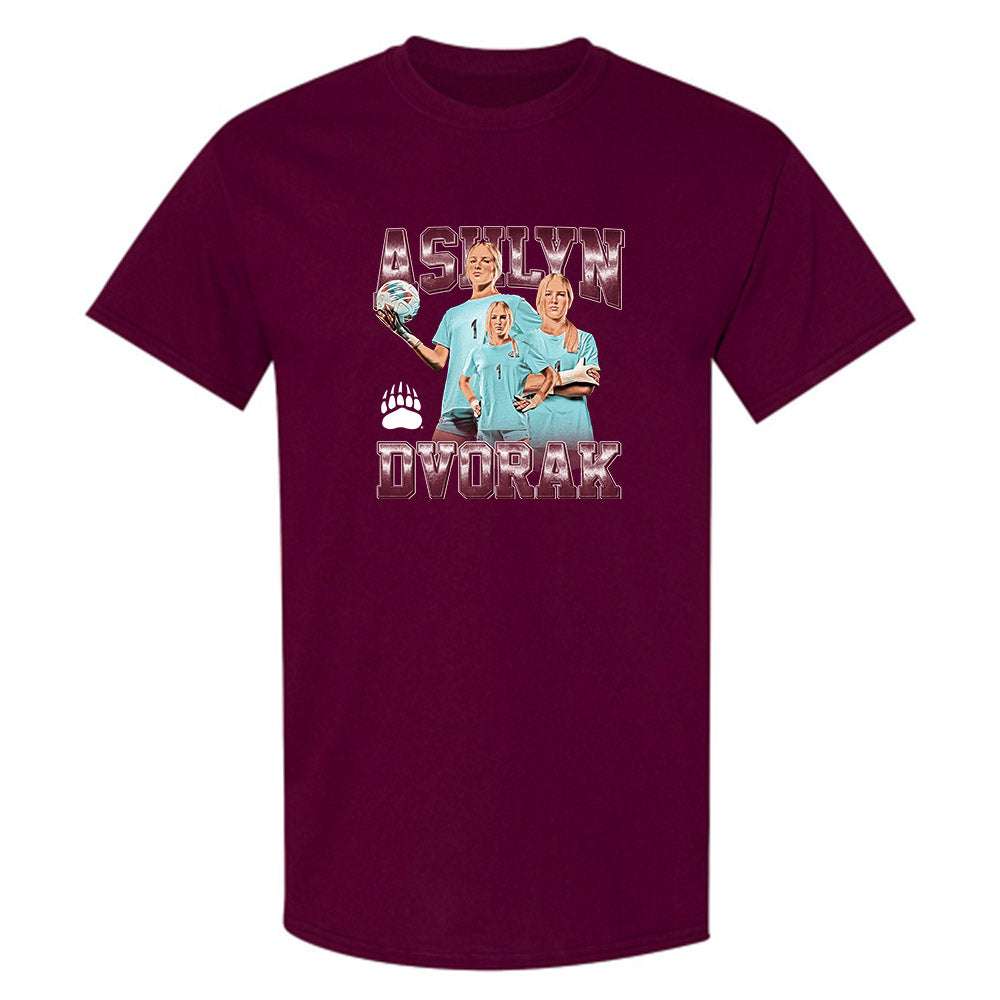 Montana - NCAA Women's Soccer : Ashlyn Dvorak - Player Collage T-Shirt-0
