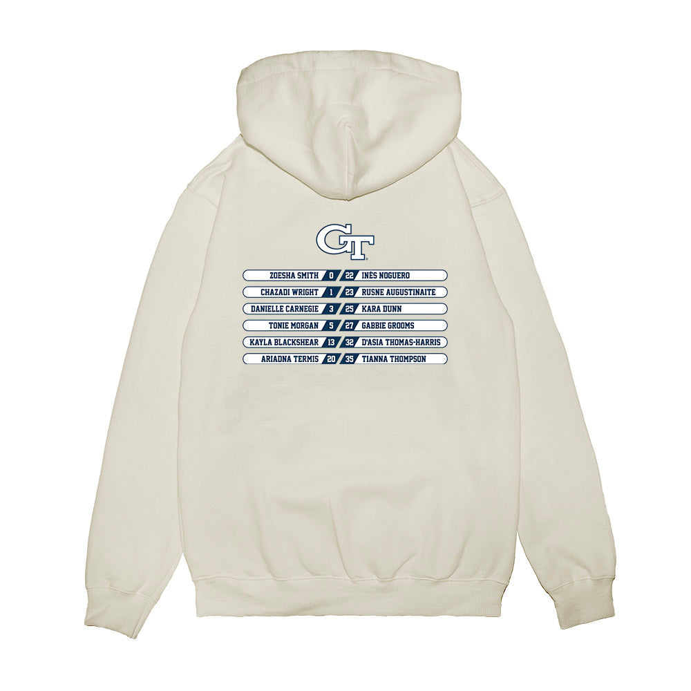 Georgia Tech - NCAA Women's Basketball : - Roster Premium Hooded Sweatshirt-1