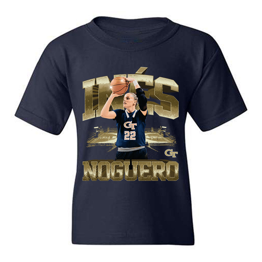Georgia Tech - NCAA Women's Basketball : Ines Noguero - Player Collage Youth T-Shirt-0