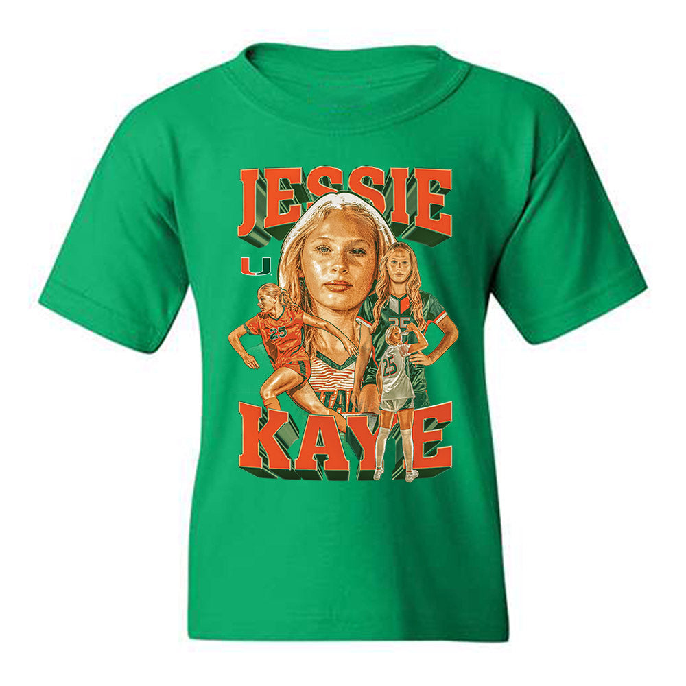 Miami - NCAA Women's Soccer : Jessica Kaye - Player Collage Youth T-Shirt-0