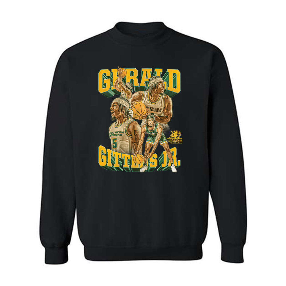 Northern Michigan - NCAA Men's Basketball : Gee Gittens Jr - Player Collage Crewneck Sweatshirt-0