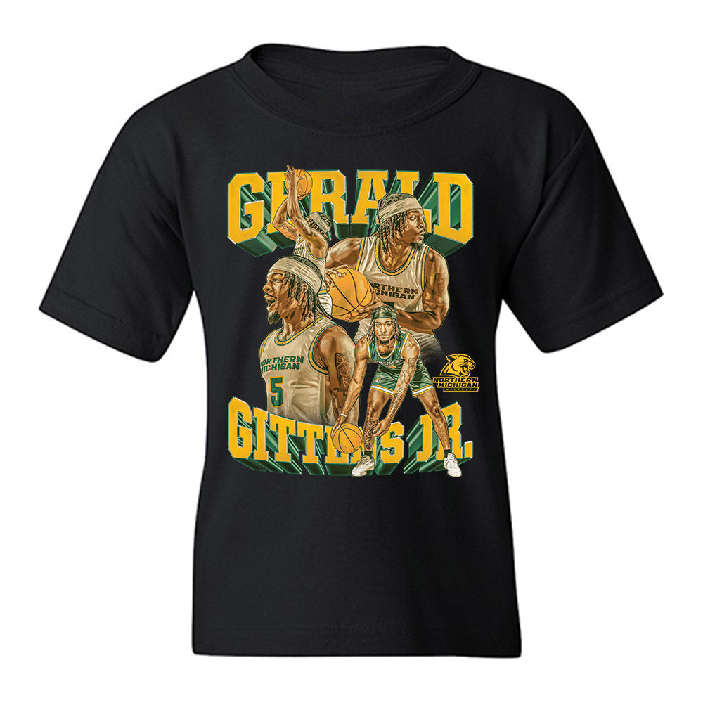 Northern Michigan - NCAA Men's Basketball : Gee Gittens Jr - Player Collage Youth T-Shirt-0