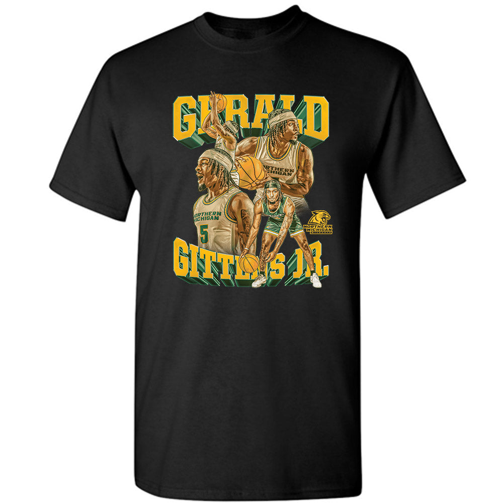 Northern Michigan - NCAA Men's Basketball : Gee Gittens Jr - Player Collage T-Shirt-0