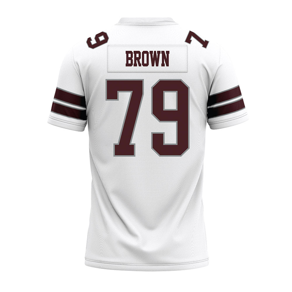 Montana - NCAA Football : Liam Brown - White Premium Football Jersey-1