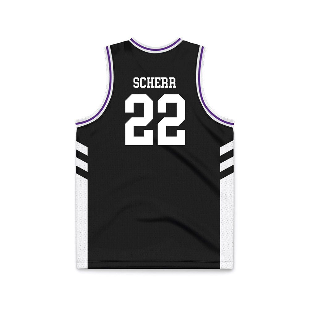 TCU - NCAA Women's Basketball : Maddie Scherr - Black Basketball Jersey-1