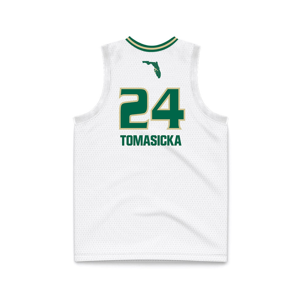 USF - NCAA Women's Basketball : Raina Tomasicka - White Basketball Jersey-1