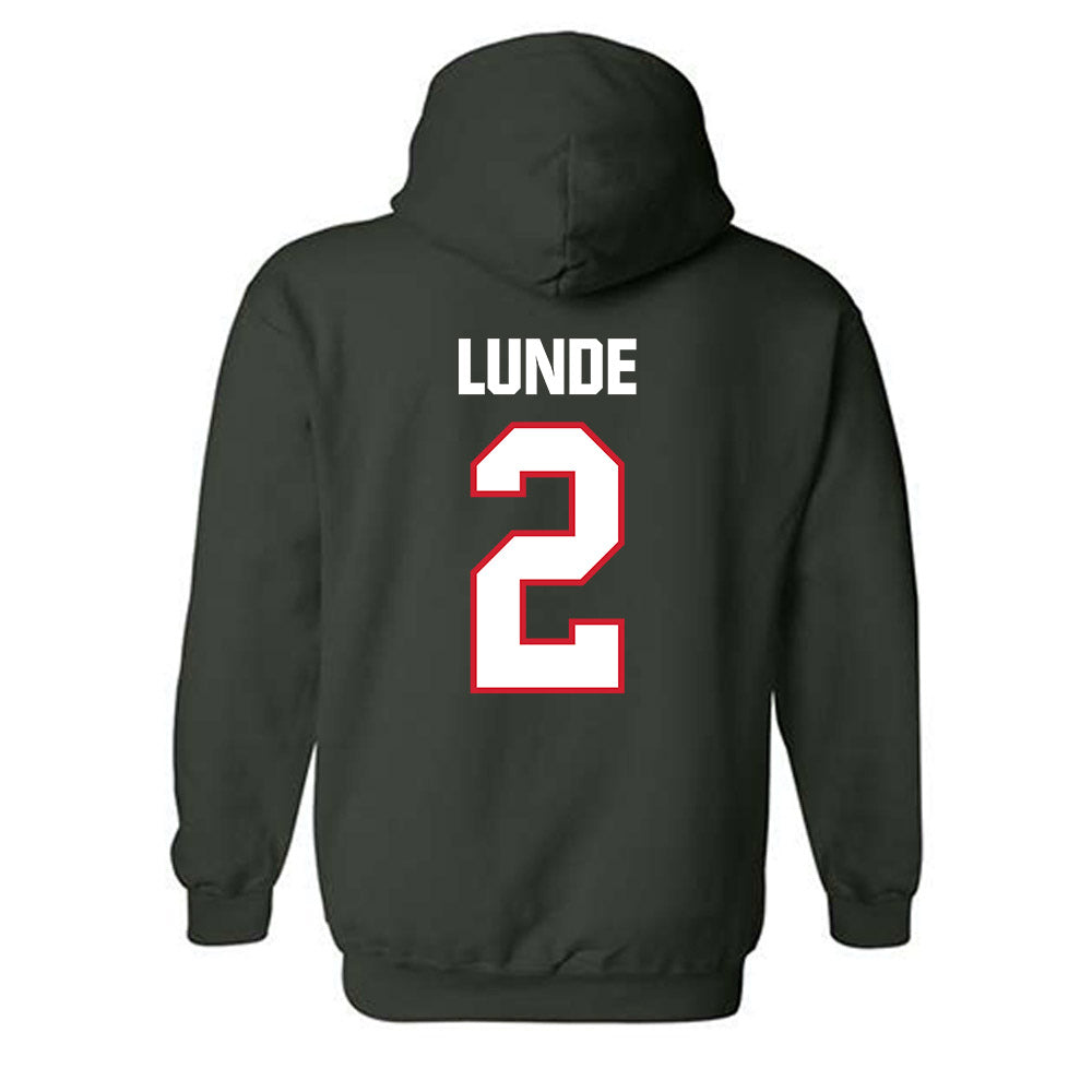 Minot State - NCAA Women's Basketball : Avery Lunde - Classic Shersey Hooded Sweatshirt-1
