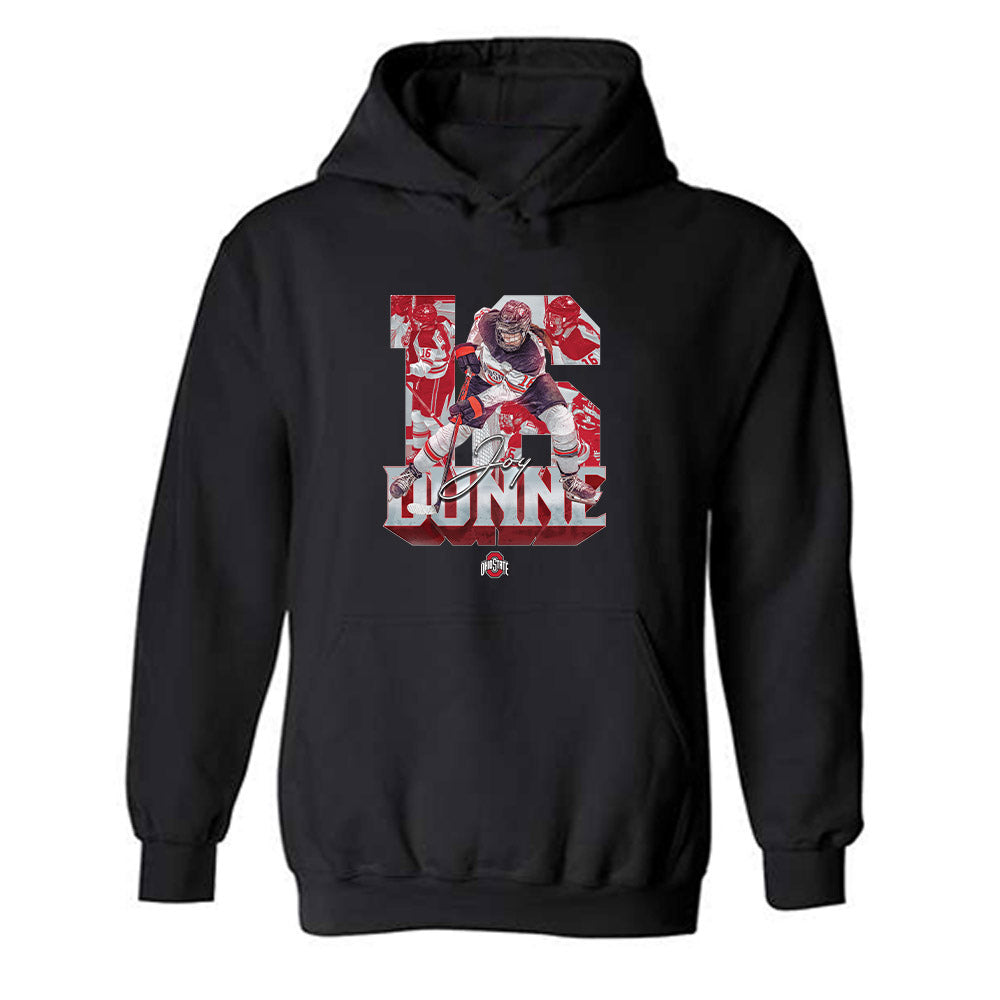Ohio State - NCAA Women's Ice Hockey : Joy Dunne - Player Collage Hooded Sweatshirt-0