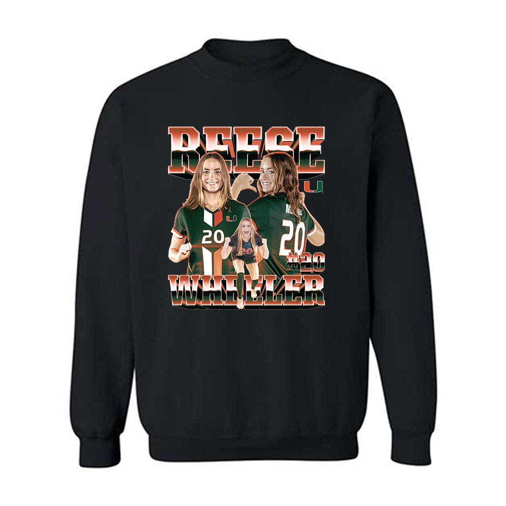 Miami - NCAA Women's Soccer : Reese Wheeler - Player Collage Crewneck Sweatshirt-0