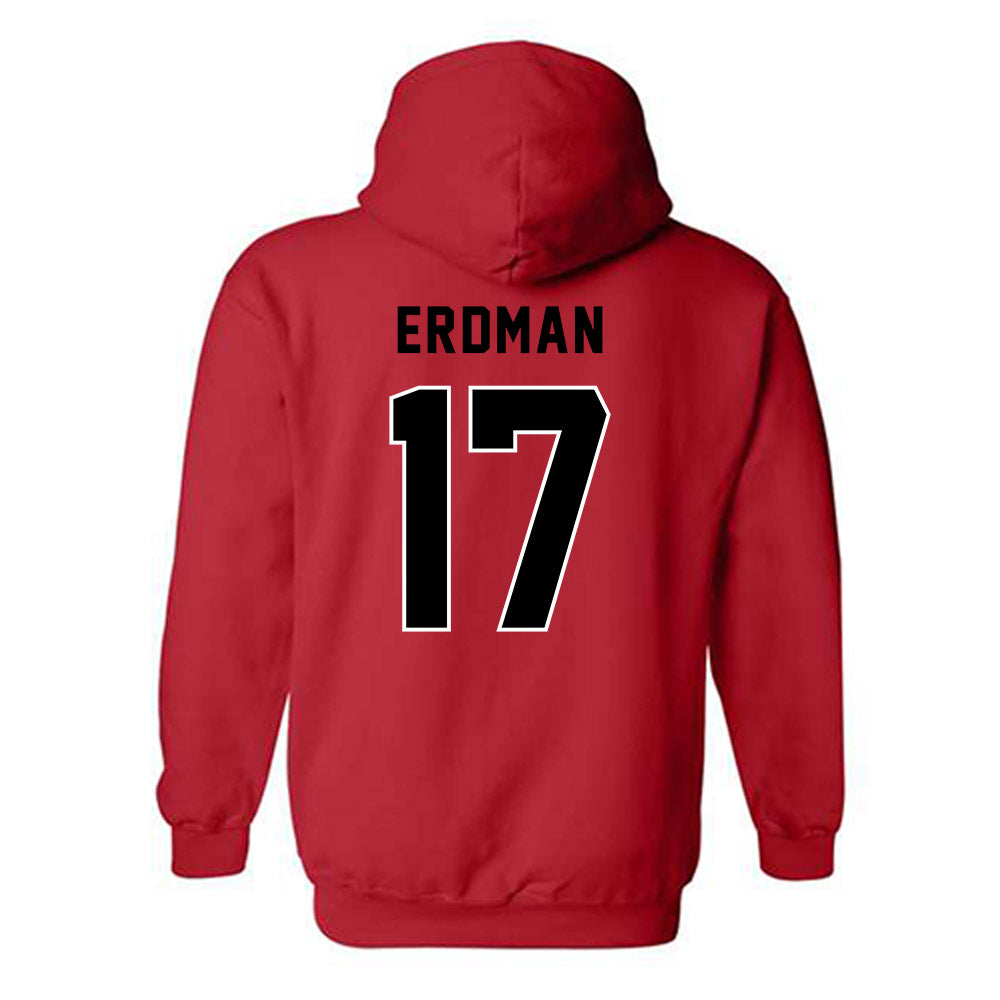Northeastern - NCAA Men's Ice Hockey : Griffin Erdman - Classic Shersey Hooded Sweatshirt-1