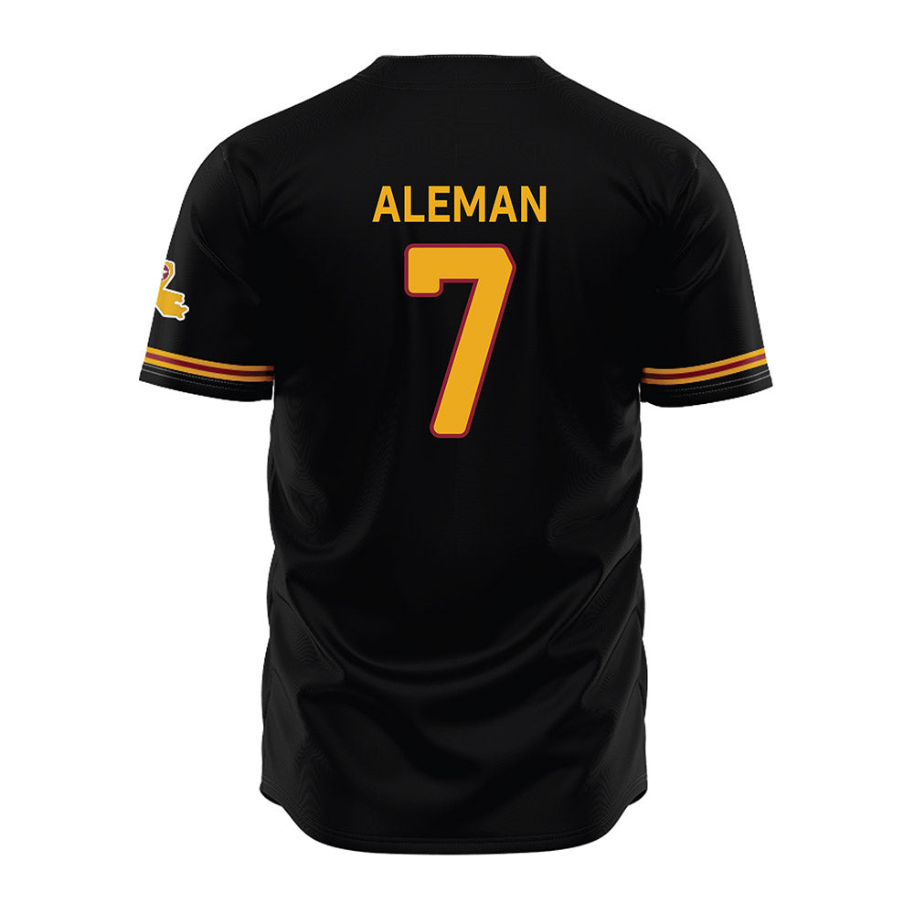 ULM - NCAA Baseball : Angelo Aleman - Black Jersey-1