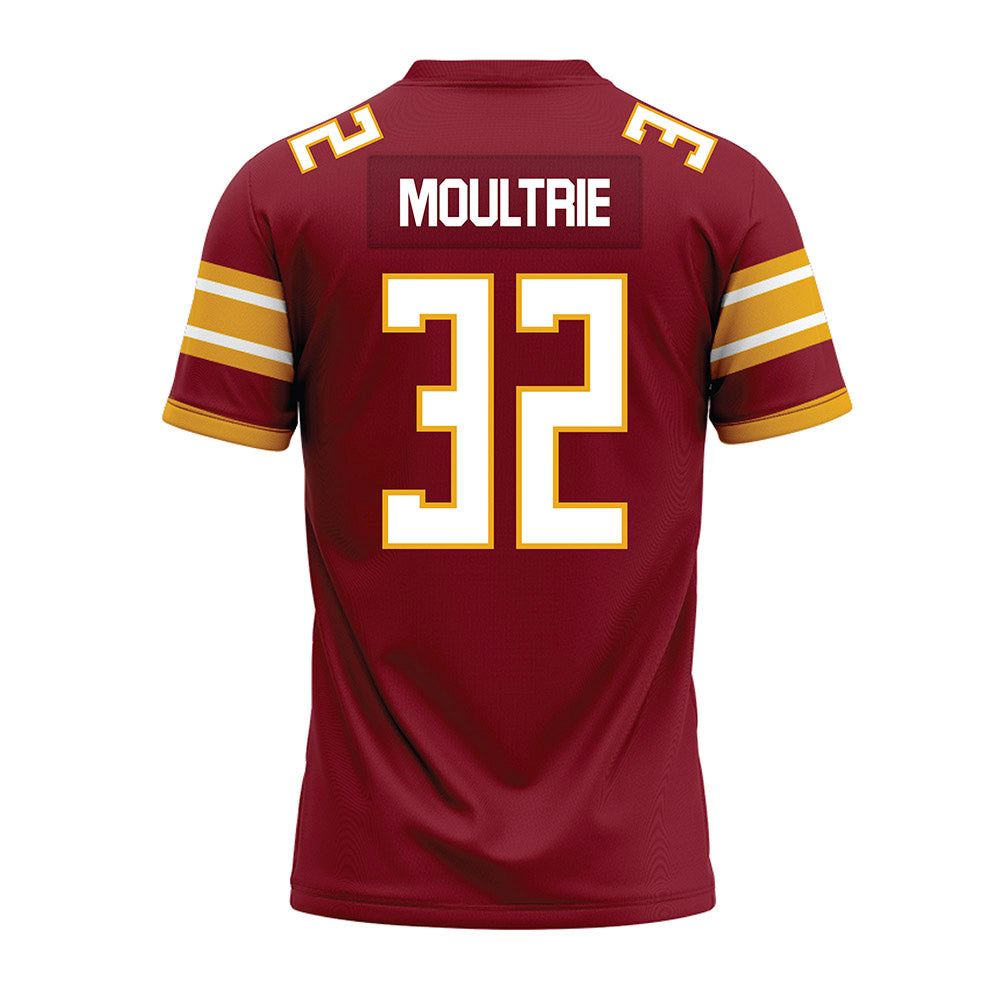 ULM - NCAA Football : JJ Moultrie - Maroon Premium Football Jersey-1