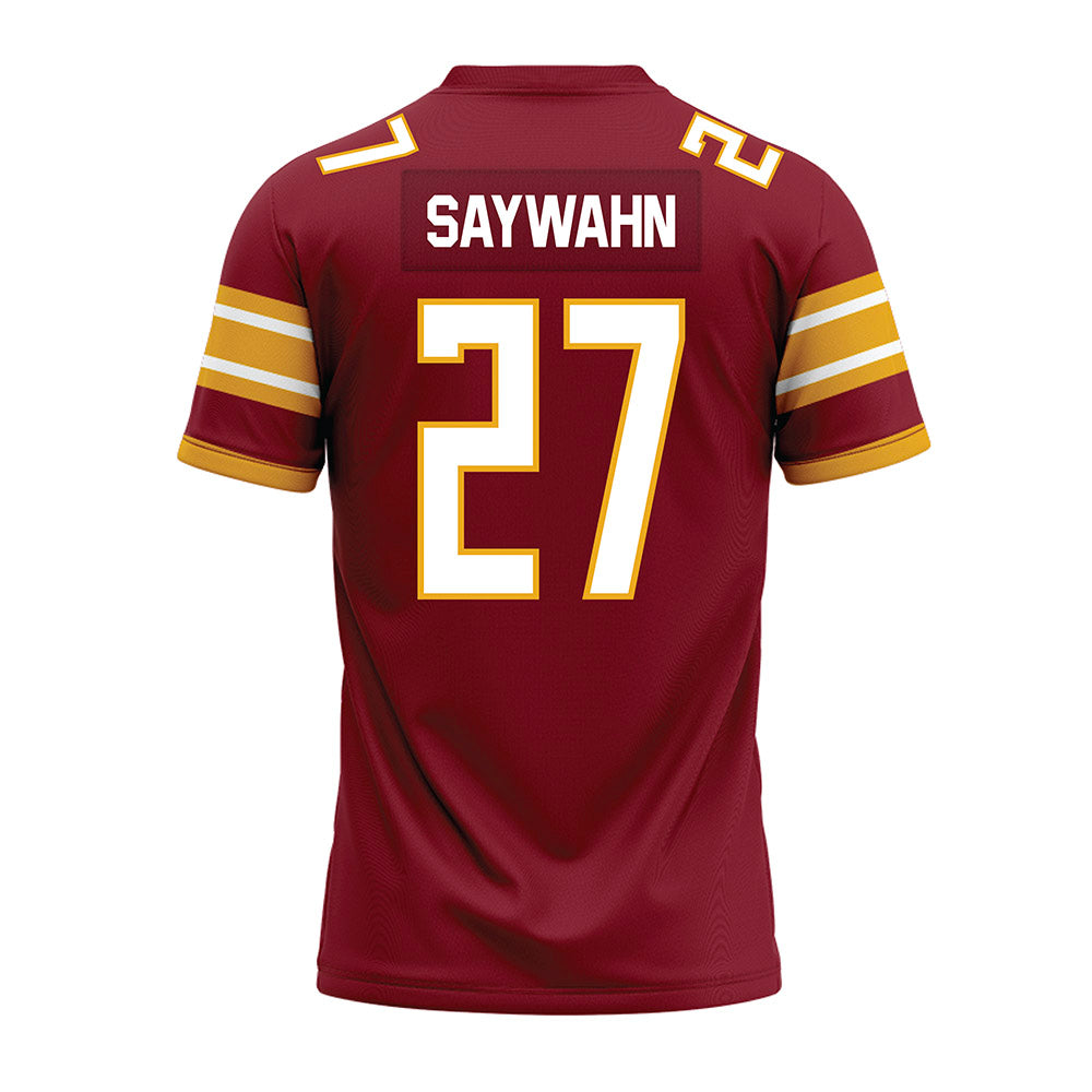 ULM - NCAA Football : Stephen Saywahn - Maroon Premium Football Jersey-1