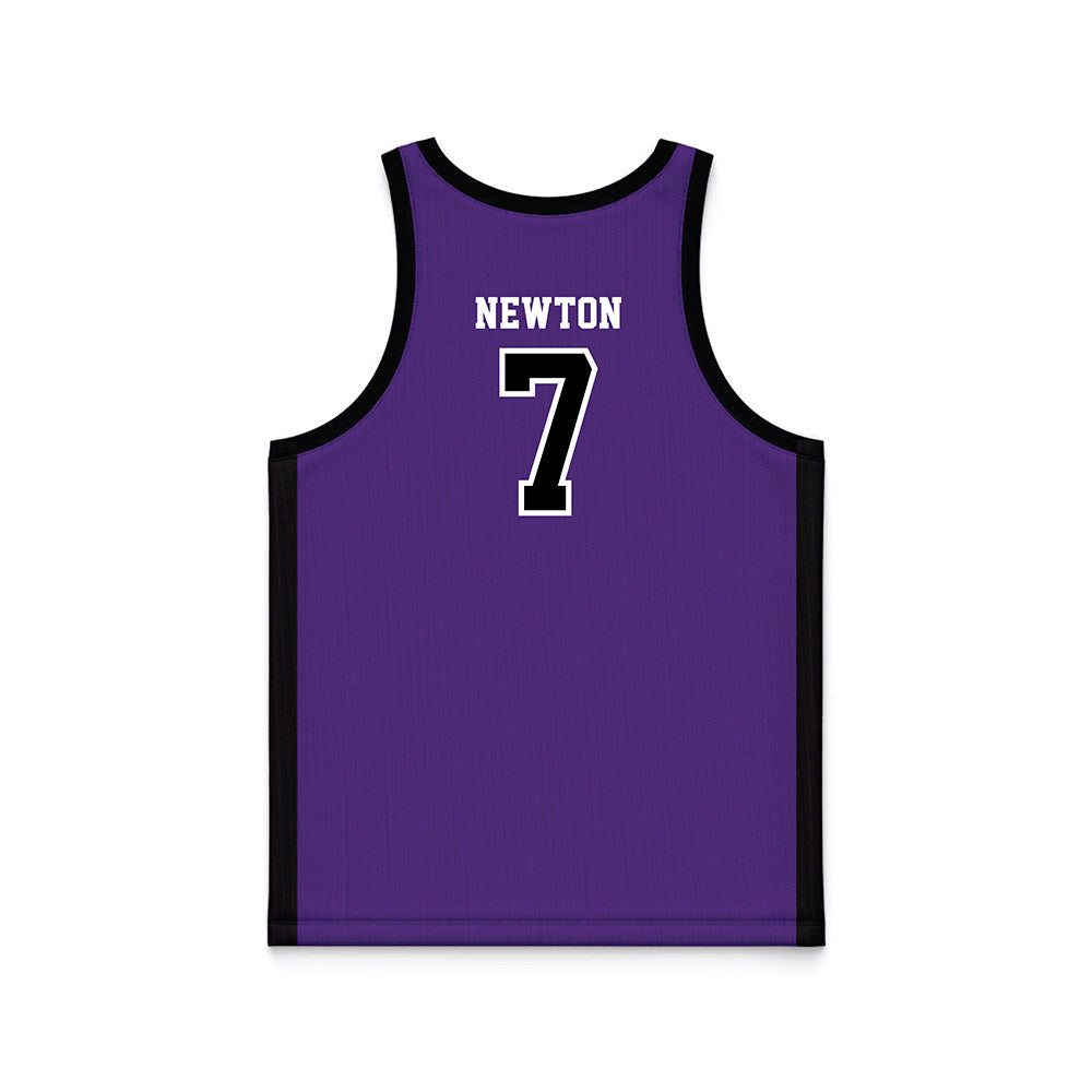 Central Arkansas - NCAA Men's Basketball : RJ Newton - Purple Basketball Jersey-1