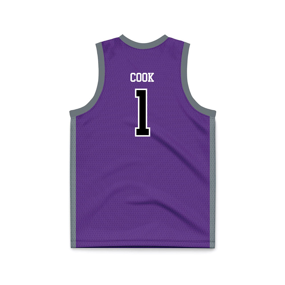 Central Arkansas - NCAA Women's Basketball : Jenna Cook - Purple Basketball Jersey-1