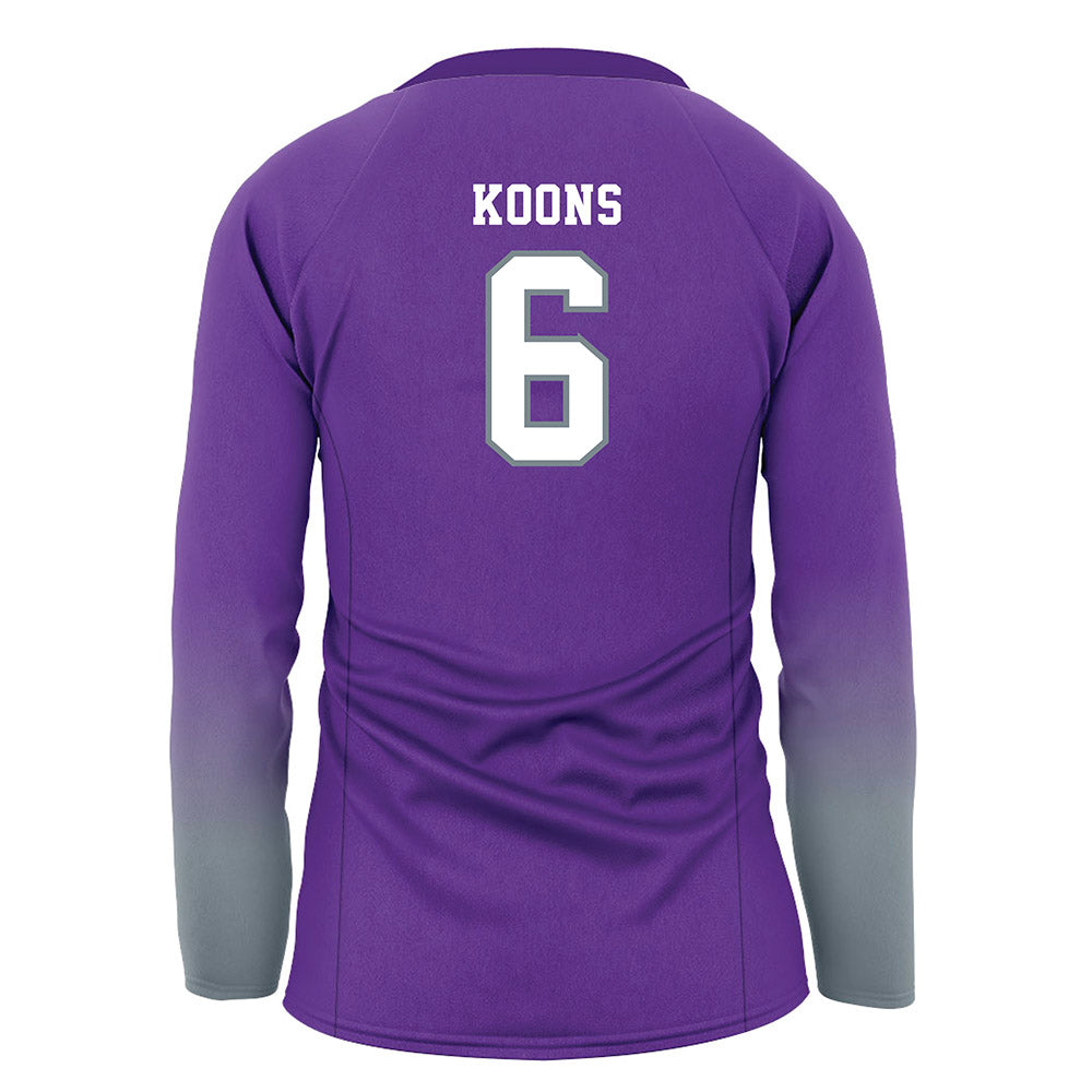 Central Arkansas - NCAA Women's Volleyball : Caylan Koons - Purple Volleyball Jersey-1