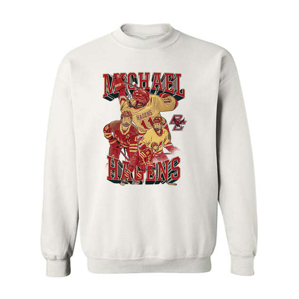 Boston College - NCAA Men's Ice Hockey : Michael Hagens - Player Collage Crewneck Sweatshirt-0
