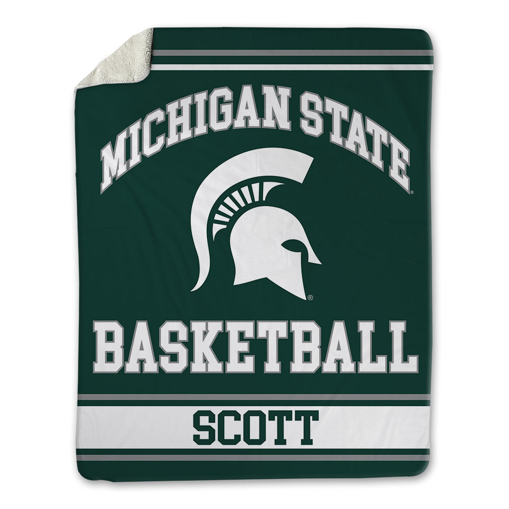 Michigan State - NCAA Men's Basketball : Jordan Scott - Blanket-0