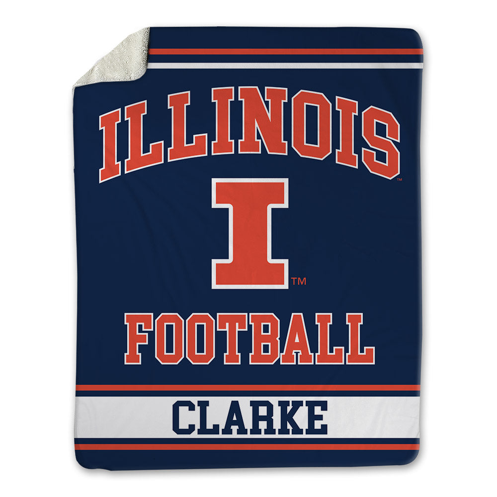 Illinois - NCAA Football : Jaheim Clarke - Blanket-0