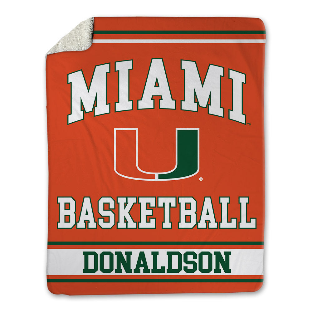 Miami - NCAA Men's Basketball : Tre Donaldson - Blanket-0