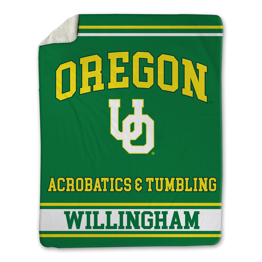 Oregon - NCAA Acrobatics & Tumbling : Morgan Willingham - Blanket-0