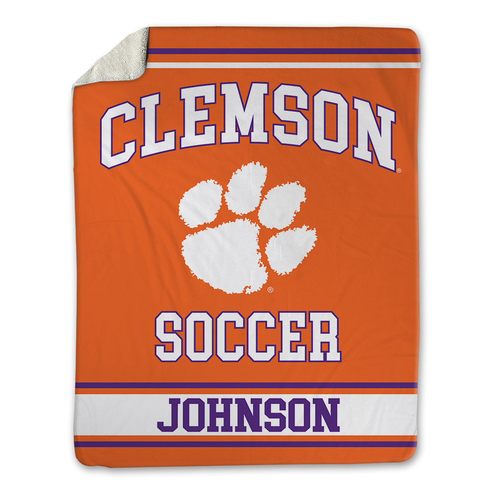 Clemson - NCAA Women's Soccer : Ella Johnson - Blanket-0