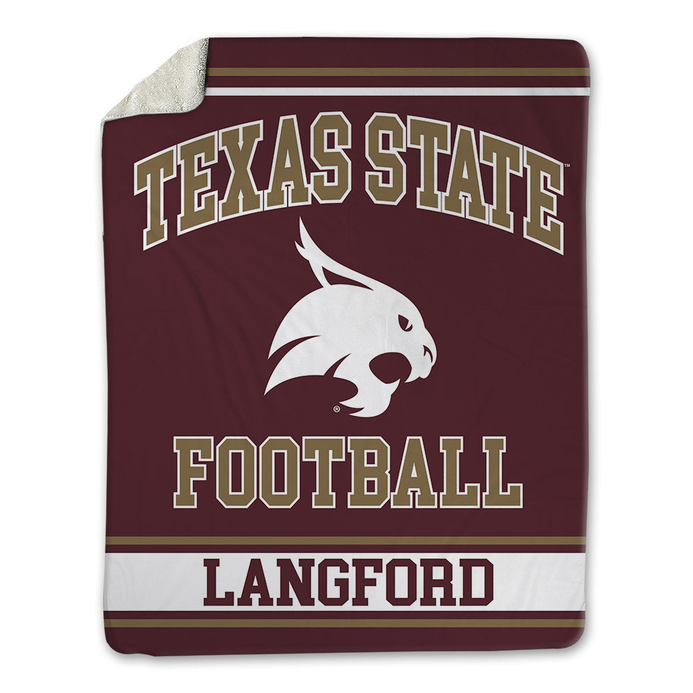 Texas State - NCAA Football : Ian Langford - Blanket-0