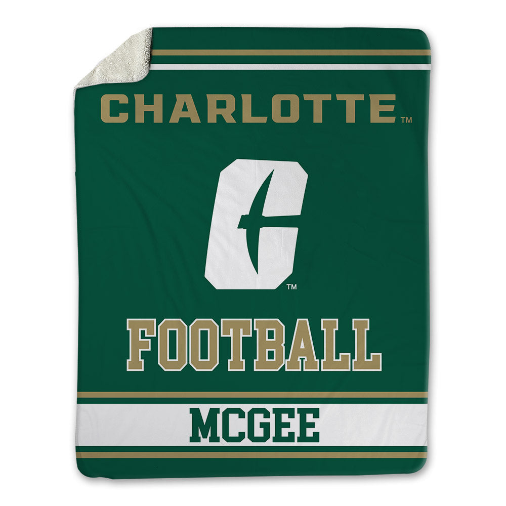 UNC Charlotte - NCAA Football : Treyveon Mcgee - Blanket-0