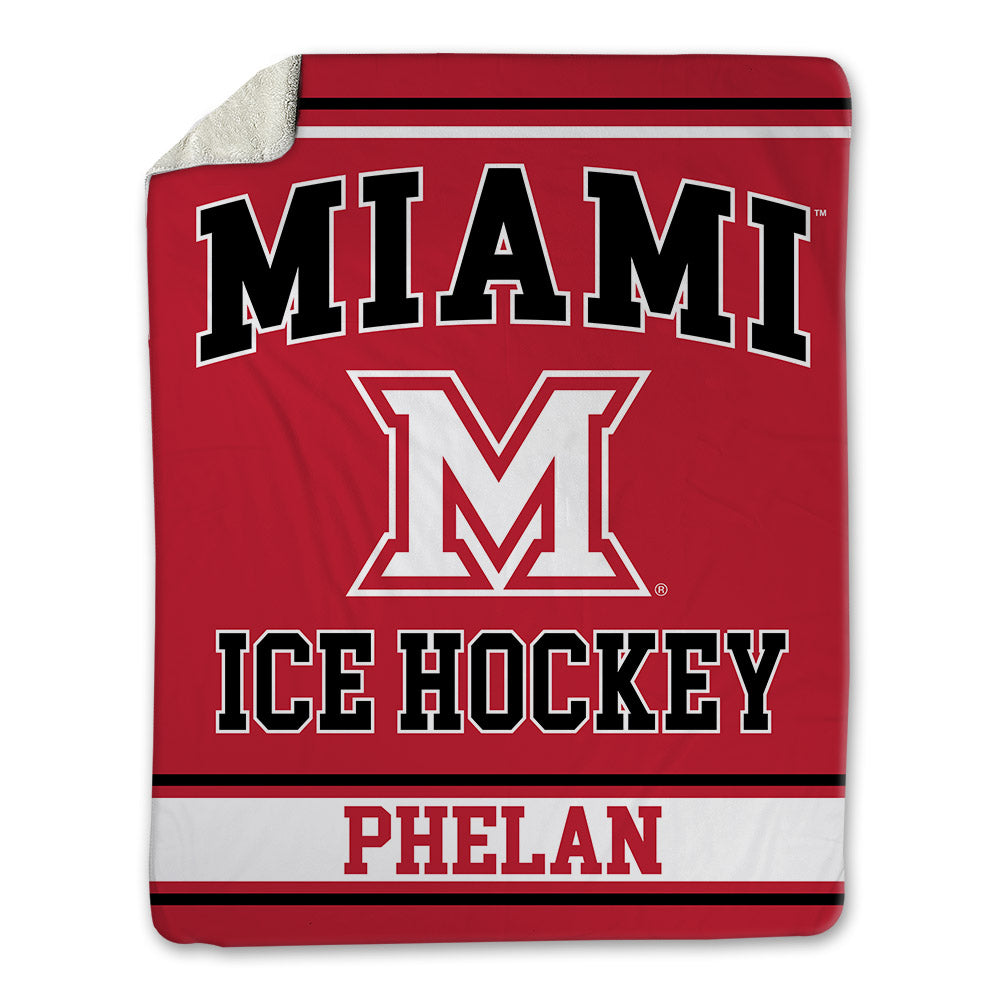 Miami of Ohio - NCAA Men's Ice Hockey : Michael Phelan - Blanket-0