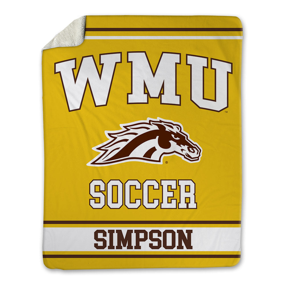 Western Michigan - NCAA Women's Soccer : Ella Simpson - Blanket-0