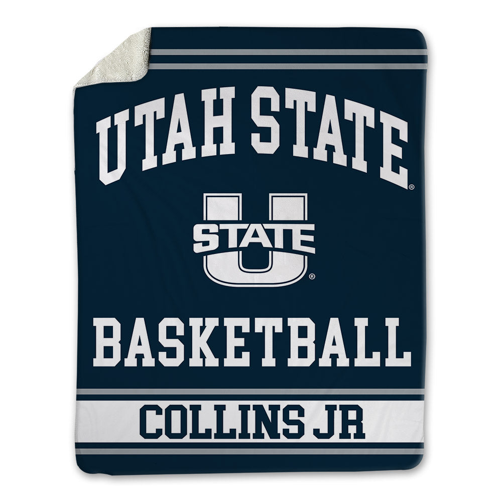 Utah State - NCAA Men's Basketball : Mj Collins Jr - Blanket-0