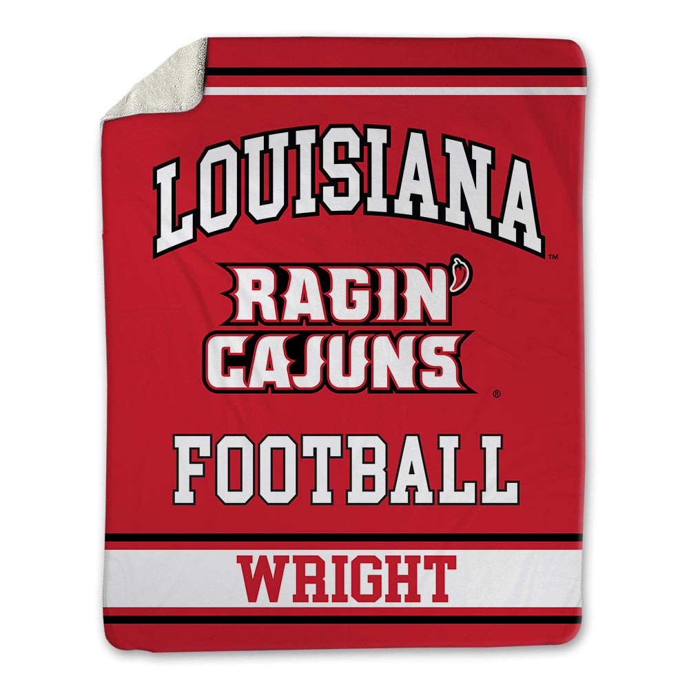 Louisiana - NCAA Football : Bradley Wright - Blanket-0