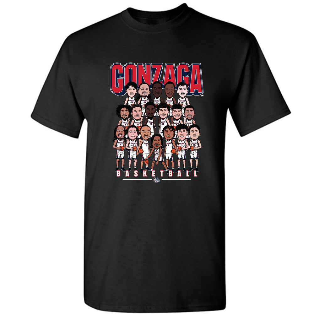 Gonzaga - NCAA Men's Basketball : - Team Caricature T-Shirt-0