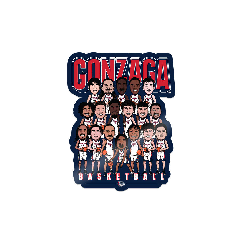 Gonzaga - NCAA Men's Basketball : - Team Caricature Sticker-0