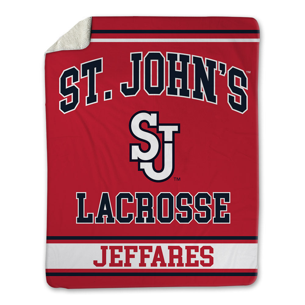 St. Johns - NCAA Men's Lacrosse : AJ Jeffares - Blanket-0