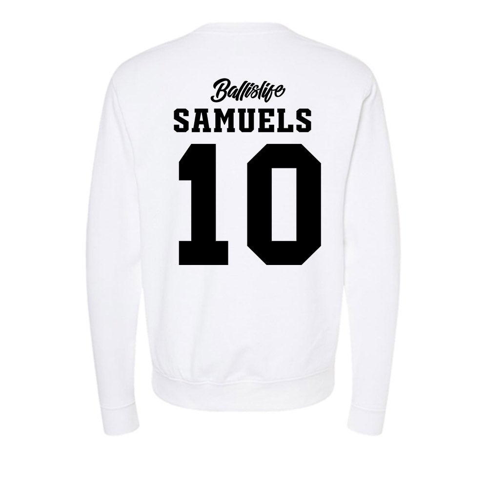 USC - NCAA Women's Basketball : Malia Samuels - Ball is Life - UConn vs USC White Midweight Sweatshirt-1