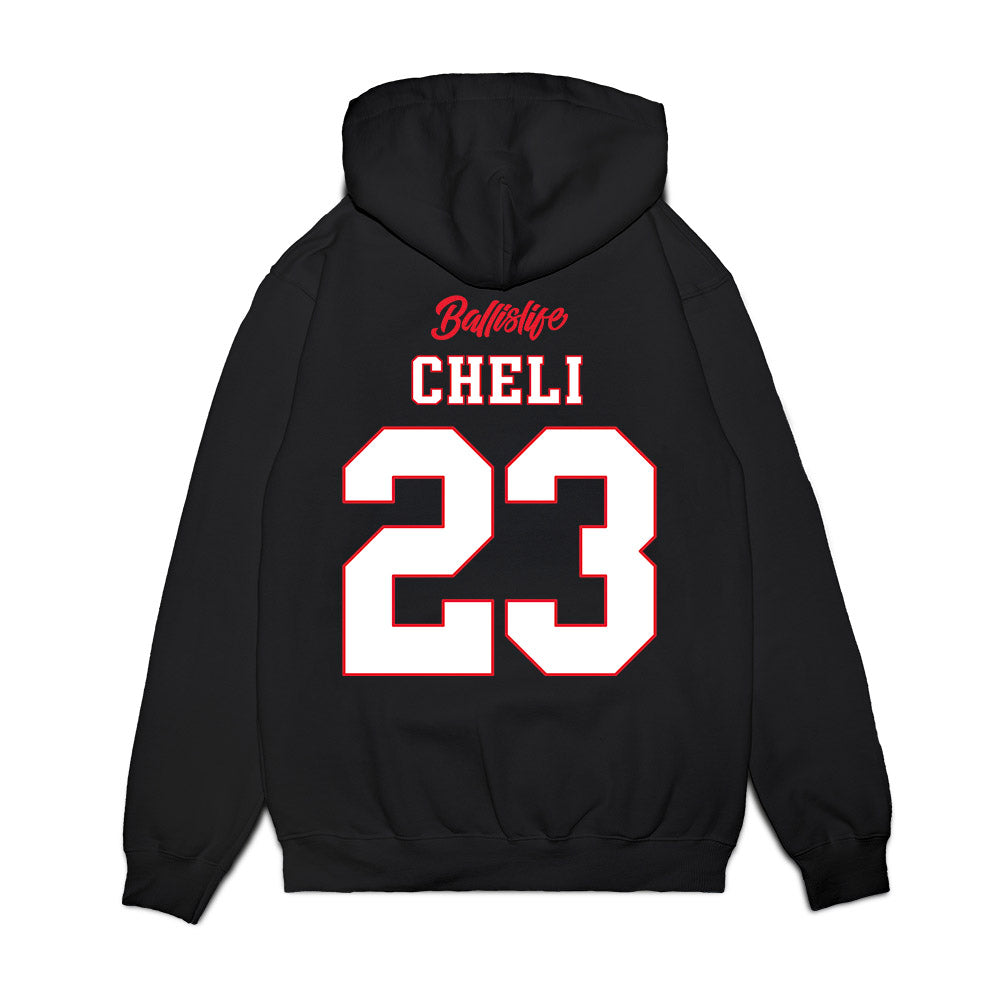 UConn - NCAA Women's Basketball : Morgan Cheli - Ball is Life - UConn vs USC Black Premium Hooded Sweatshirt-1