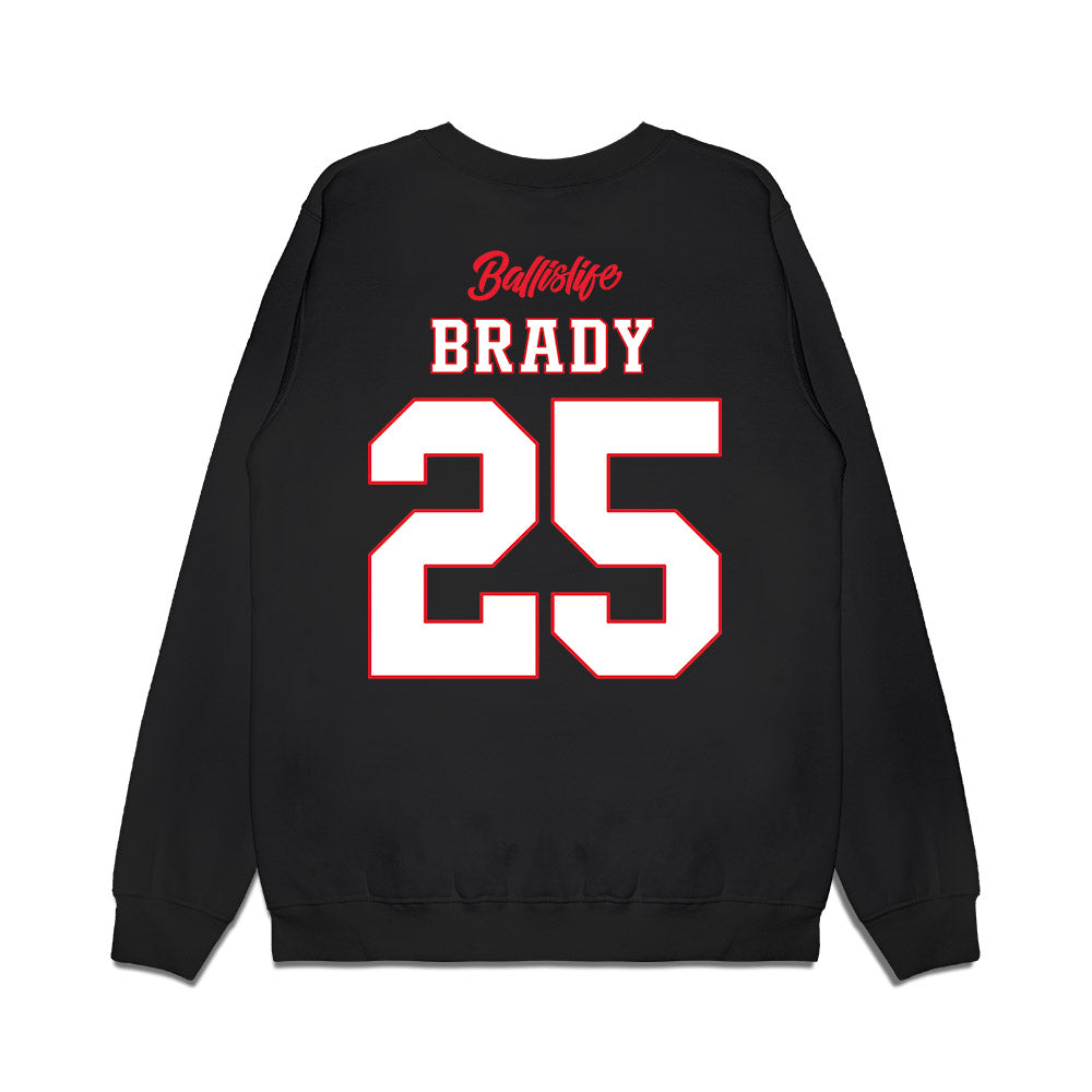 UConn - NCAA Women's Basketball : Ice Brady - Ball is Life - UConn vs USC Black Midweight Crewneck Sweatshirt-1