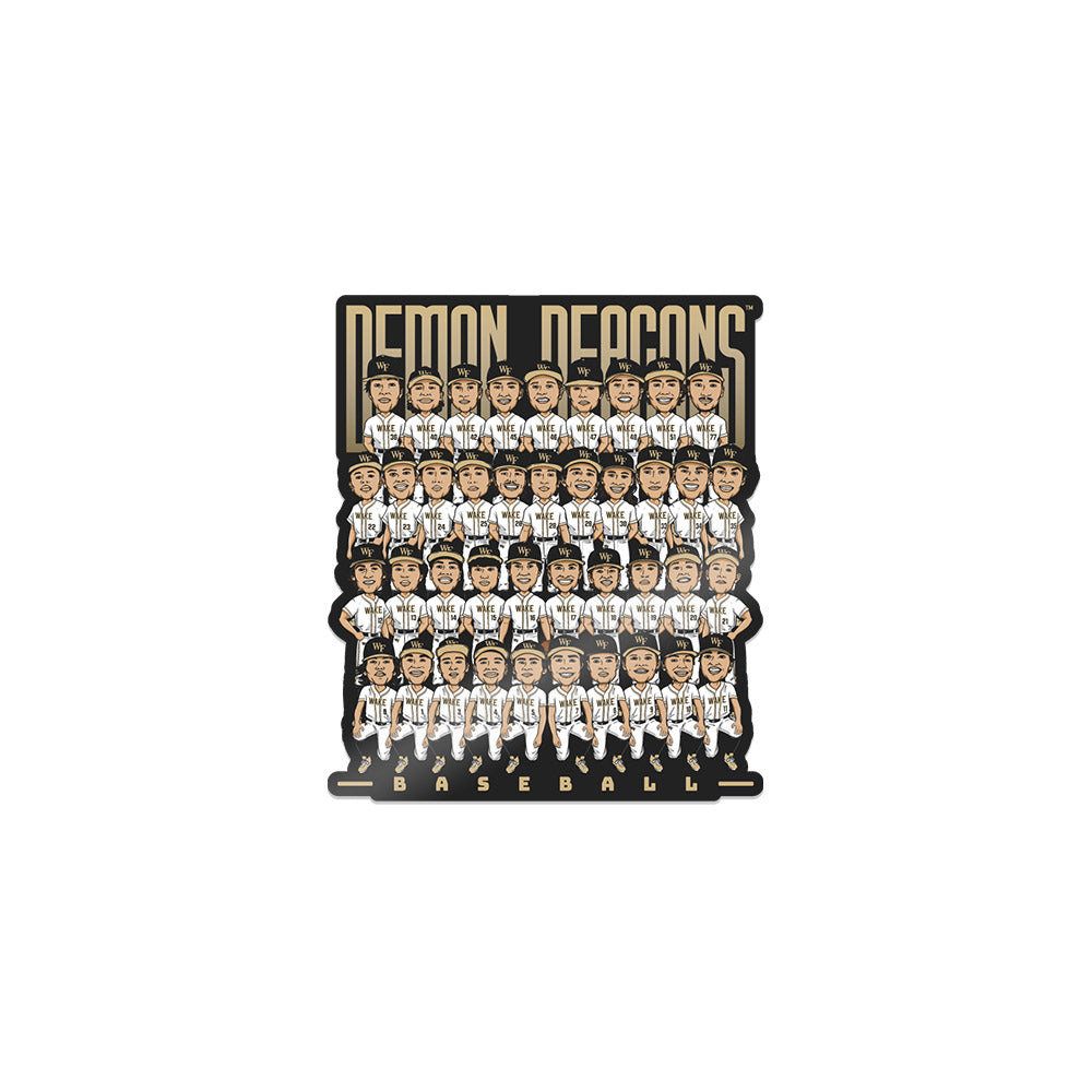 Wake Forest - NCAA Baseball : - Team Caricature Sticker-0
