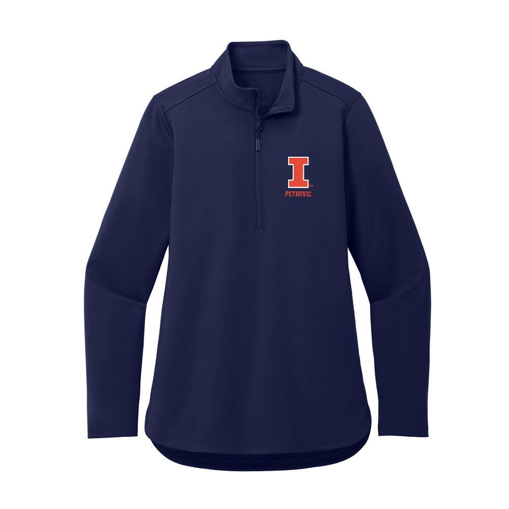 Illinois - NCAA Men's Basketball : Mihailo Petrovic - Women's Premium Quarter Zip Jacket-0