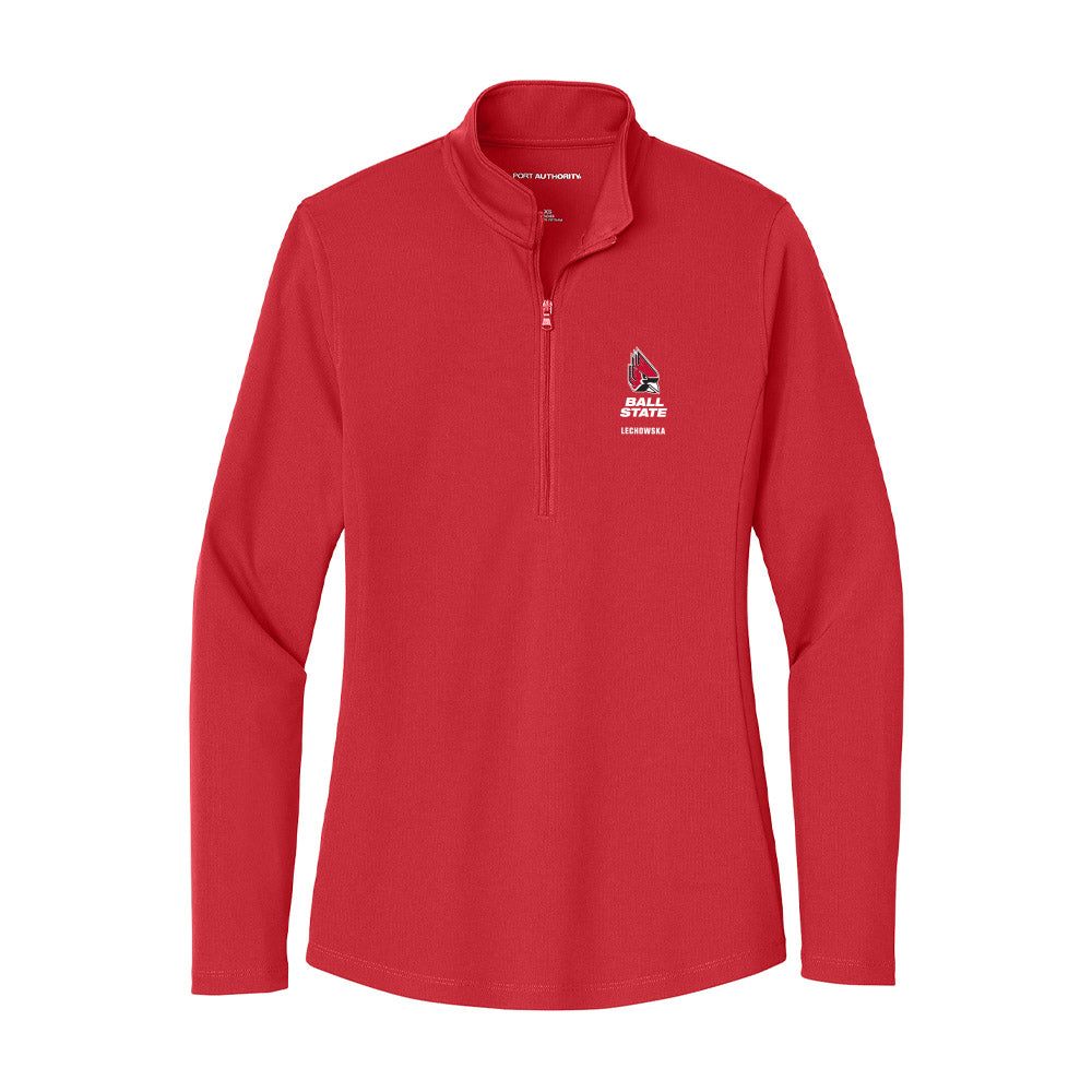 Ball State - NCAA Women's Swimming & Diving : Magdalena Lechowska - Women's Lightweight Quarter Zip Jacket-0