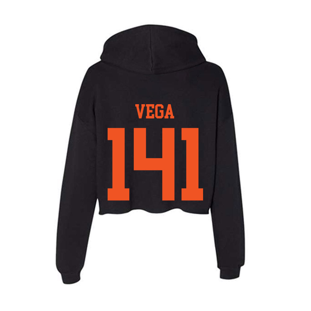 Oklahoma State - NCAA Wrestling : Sergio Vega - Women's Crop Fleece Hoodie-1