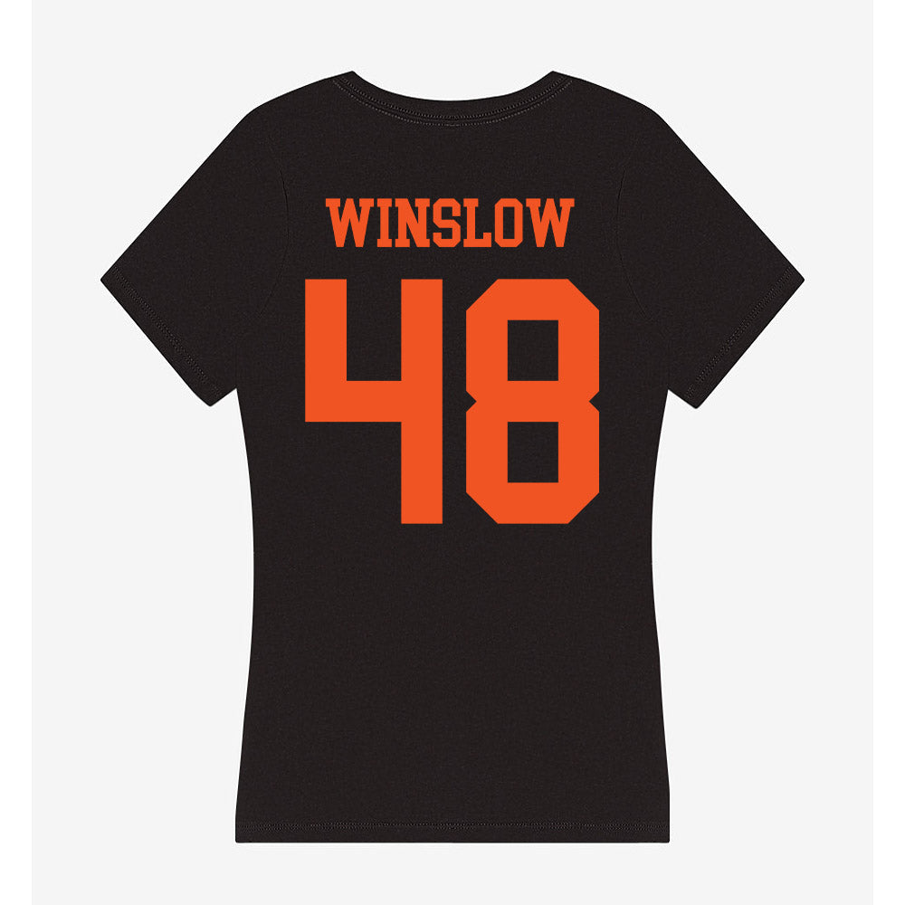 Oklahoma State - NCAA Baseball : Drew Winslow - Women's V-Neck T-Shirt-1