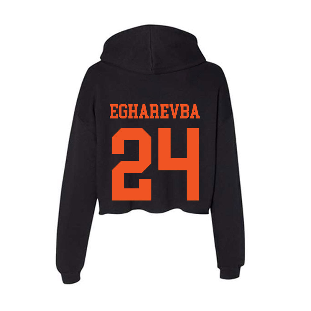 Oklahoma State - NCAA Women's Basketball : Praise Egharevba - Women's Crop Fleece Hoodie-1